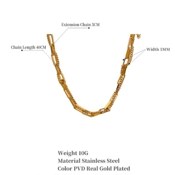 New Gold or Silver Rectangle Woven Chain Necklace - Picture 6 of 10